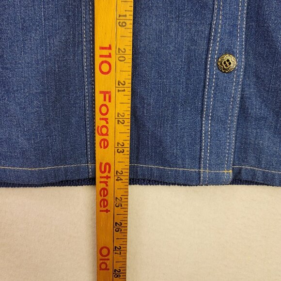 VTG Koret Denim Navajo Button-Up Med Southwest Knit Sleeves Boho Aztec Deadstock - Picture 9 of 9